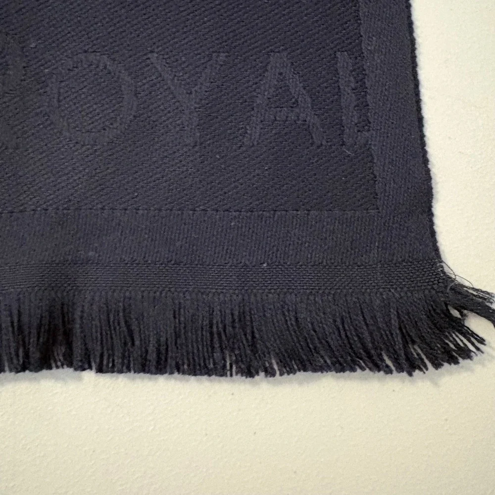 The Royal Automobile Club Scarf Navy Blue 100% Wool Jacquard Made in Italy Light